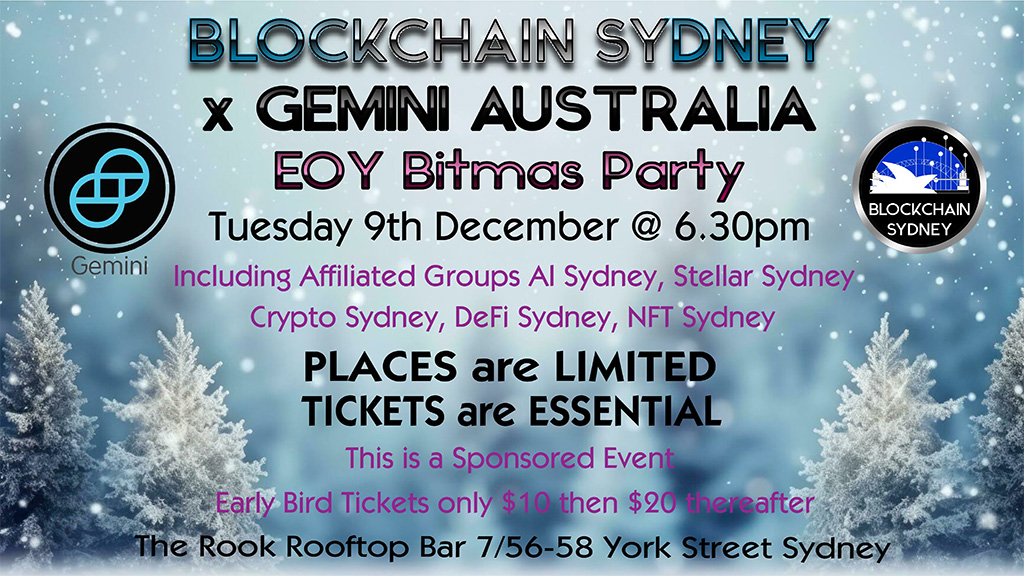 Blockchain Sydney x Gemini Australia 2025 EOY Bitmas Party!