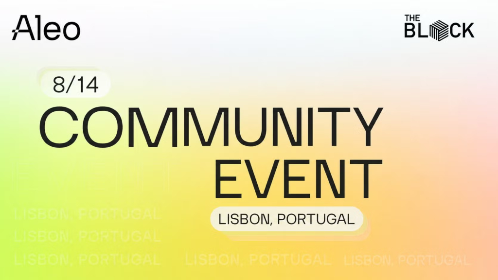 Crypto Friday x Aleo Community Event @ The Block Lisboa
