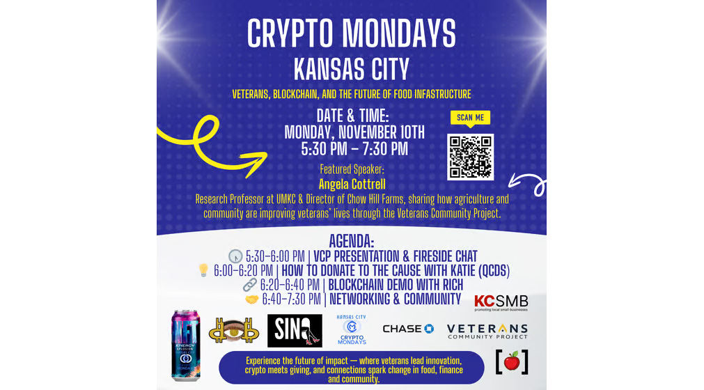 CryptoMondays Kansas City - Veterans, Blockchain, and the Future of Food