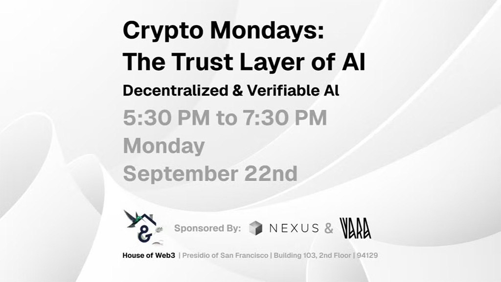CryptoMondays San Francisco - Web3: The Trust Layer of AI