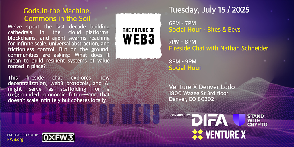 The FW3 Denver - Gods in the Machine, Commons in the Soil