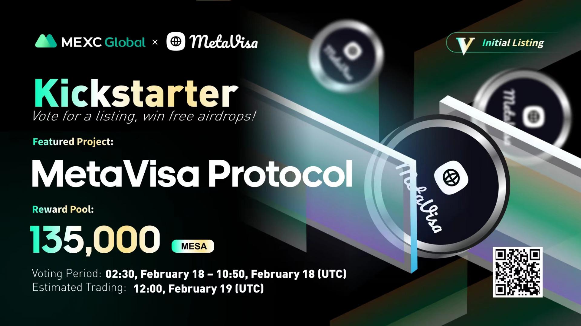 $MESA on MEXC Kickstarter - Users Can Vote to Win 135,000 MetaVisa Protocol (MESA )Airdrops