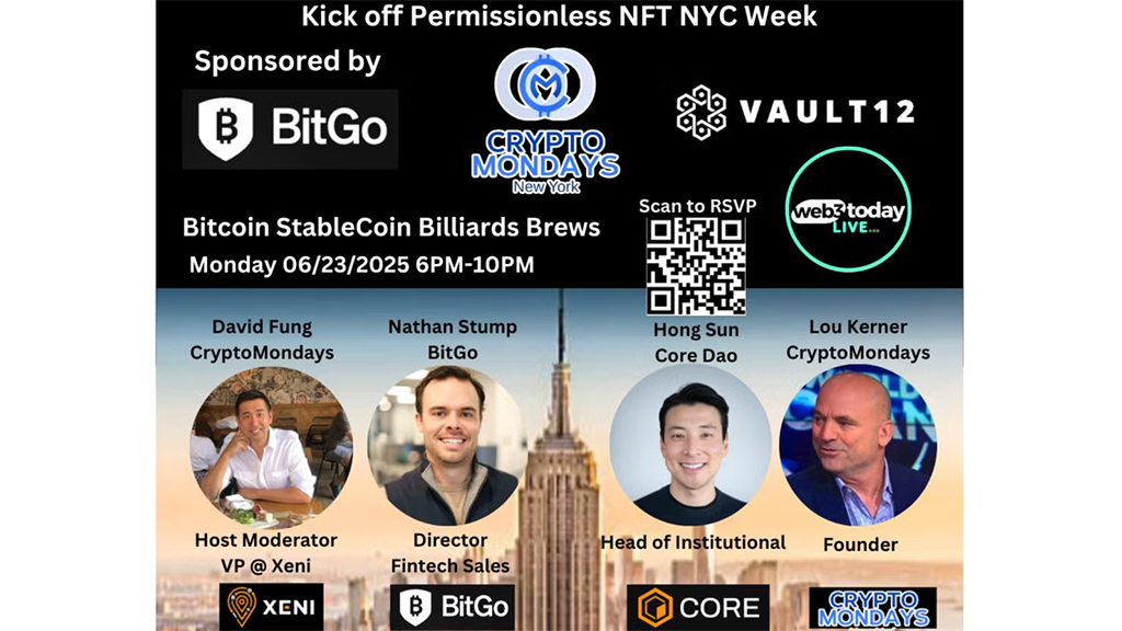 CryptoMondays NYC - Permissionless & NFT Week Kick-Off Powered by Vault12
